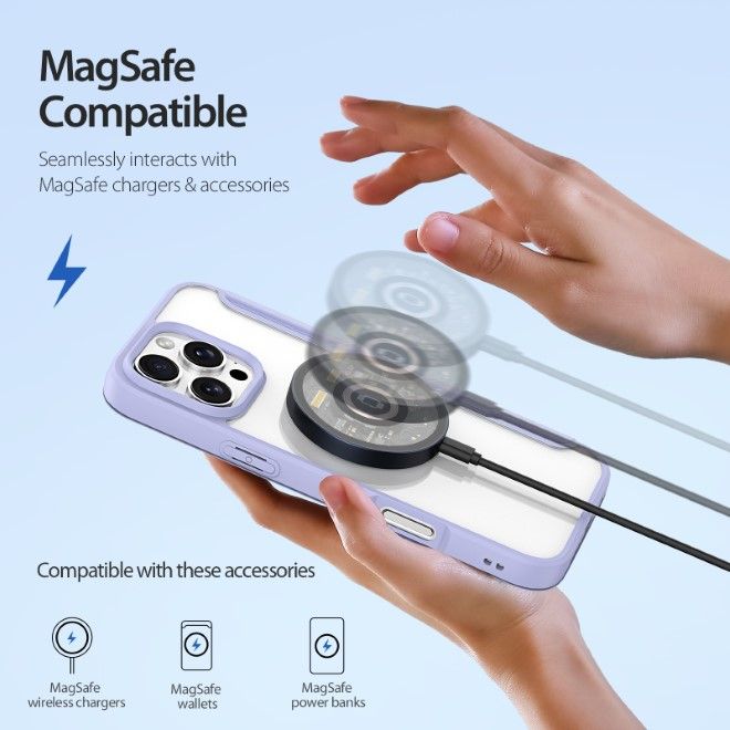 Dux Ducis - iPhone 16 Pro Hülle - Leder Bookcover - MagSafe - Skin X Pro Series - purpur