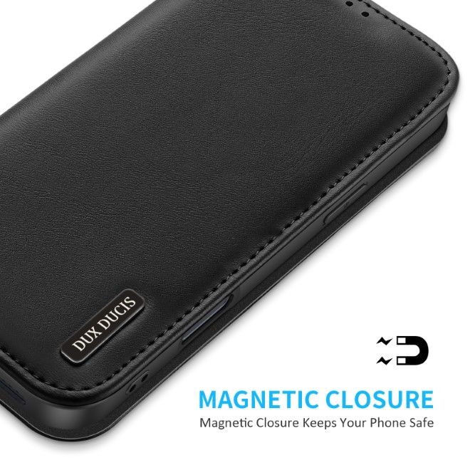 Dux Ducis - iPhone 16 Hülle - Handy Leder Case - Hivo Series - schwarz