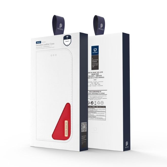 Dux Ducis - iPhone 16 Hülle - Handy Leder Case - Hivo Series - rot