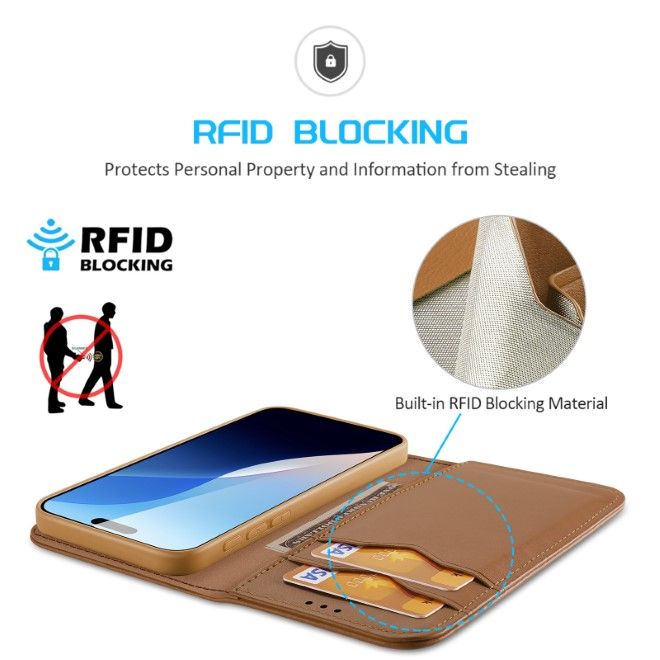 Dux Ducis - iPhone 16 Pro Hülle - Handy Leder Case - Hivo Series - braun