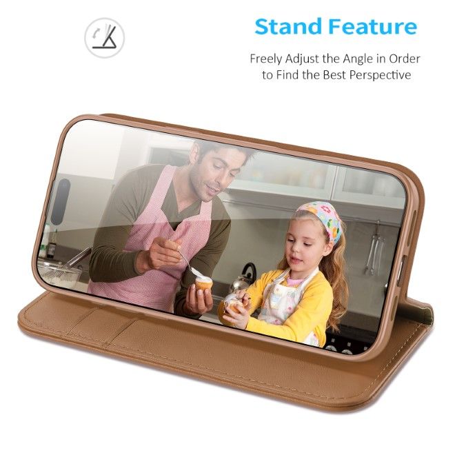 Dux Ducis - iPhone 16 Pro Hülle - Handy Leder Case - Hivo Series - braun