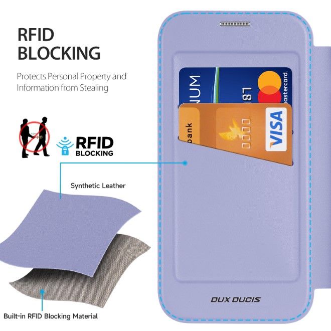 Dux Ducis - iPhone 16 Plus Hülle - Leder Bookcover mit Ring Standfunktion - Skin X Pro 360° Ring Stand Series - purpur