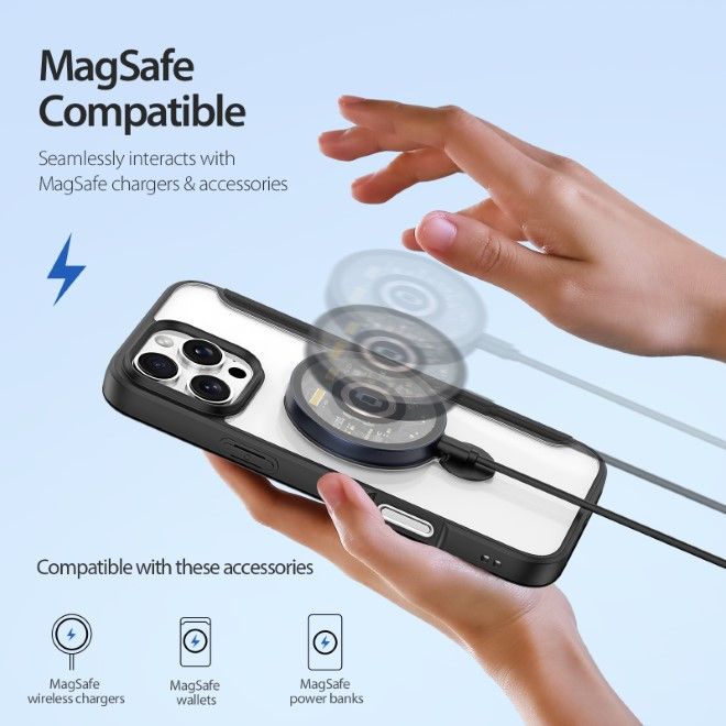 Dux Ducis - iPhone 16 Pro Max Hülle - Leder Bookcover mit Ring Standfunktion - Skin X Pro 360° Ring Stand Series - schwarz