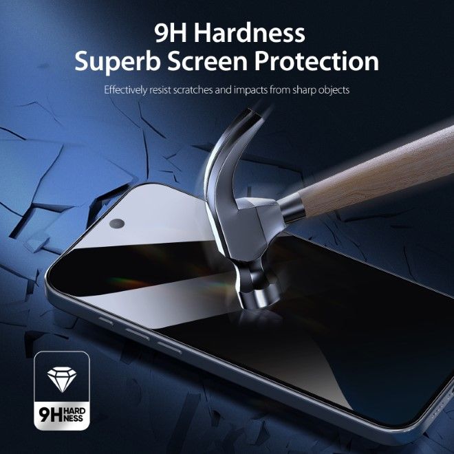 Dux Ducis - iPhone 16 Plus Schutzglas - aus gehärtetem Glas - mit Sichtschutz - Privacy - schwarz