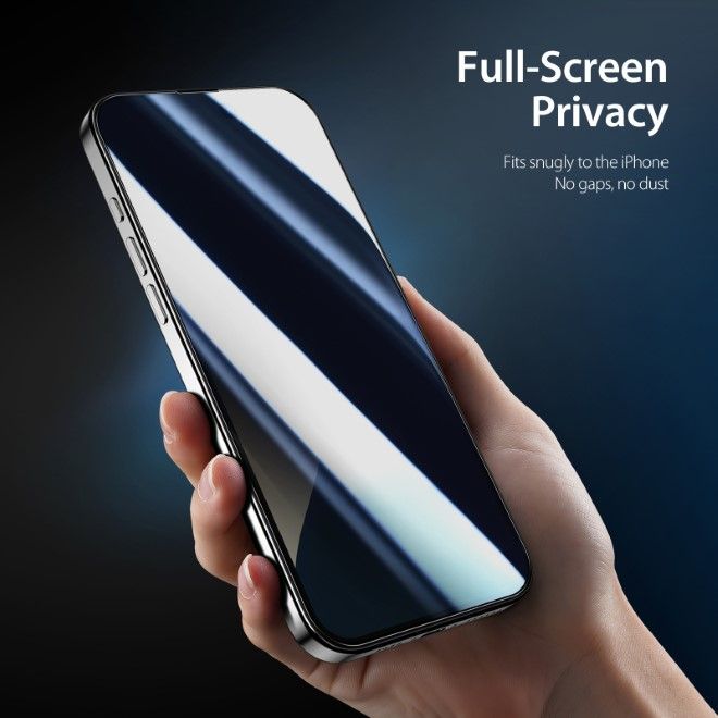Dux Ducis - iPhone 16 Plus Schutzglas - aus gehärtetem Glas - mit Sichtschutz - Privacy - schwarz