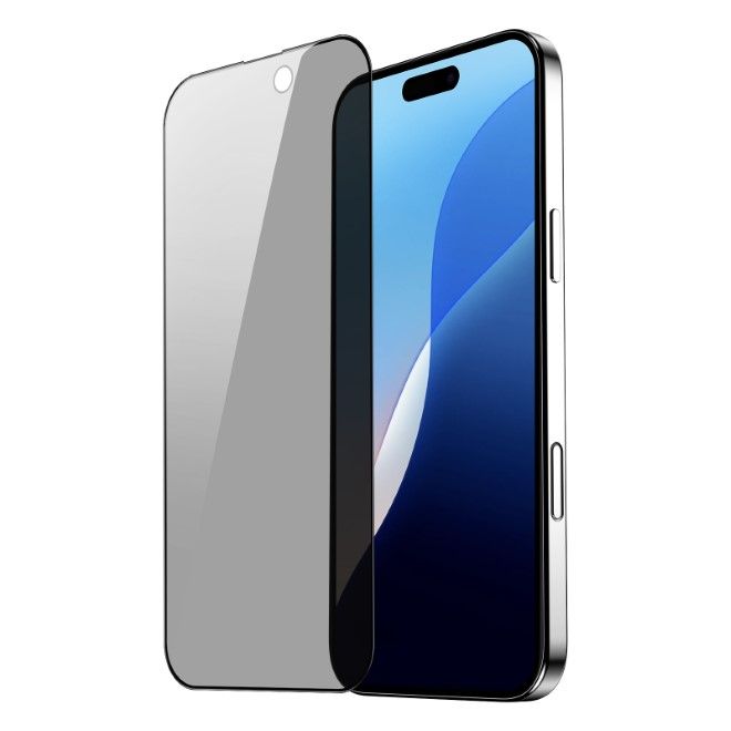 Dux Ducis - iPhone 16 Pro Schutzglas - aus gehärtetem Glas - mit Sichtschutz - Privacy - schwarz