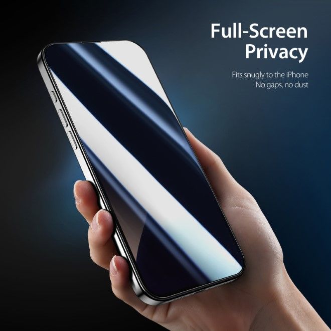 Dux Ducis - iPhone 16 Pro Max Schutzglas - aus gehärtetem Glas - mit Sichtschutz - Privacy - schwarz