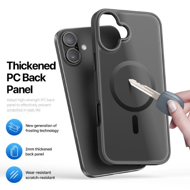 Dux Ducis - iPhone 16 Hülle - TPU und PC Hardcase - MagSafe kompatibel - Yind Series - schwarz
