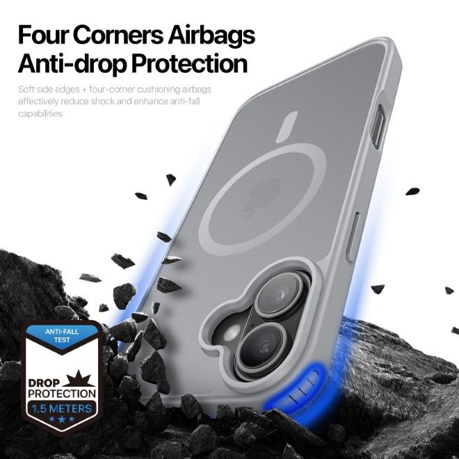Dux Ducis - iPhone 16 Hülle - TPU und PC Hardcase - MagSafe kompatibel - Yind Series - grau
