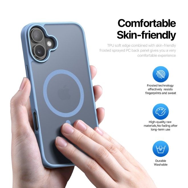 Dux Ducis - iPhone 16 Plus Hülle - TPU und PC Hardcase - MagSafe kompatibel - Yind Series - hellblau