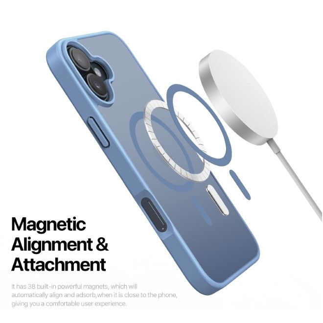 Dux Ducis - iPhone 16 Plus Hülle - TPU und PC Hardcase - MagSafe kompatibel - Yind Series - hellblau