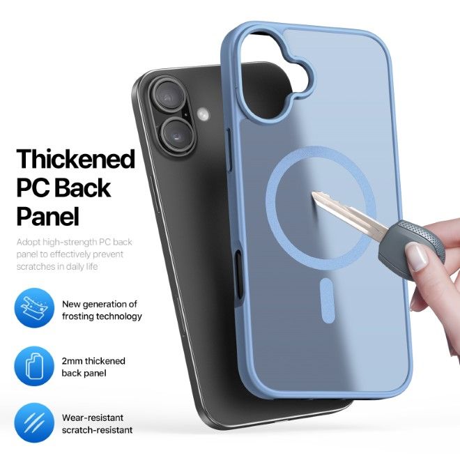 Dux Ducis - iPhone 16 Plus Hülle - TPU und PC Hardcase - MagSafe kompatibel - Yind Series - hellblau