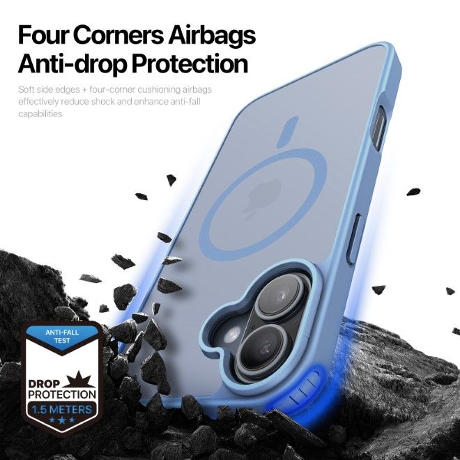 Dux Ducis - iPhone 16 Plus Hülle - TPU und PC Hardcase - MagSafe kompatibel - Yind Series - hellblau