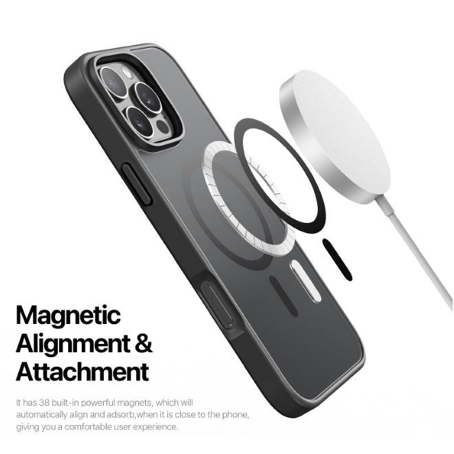 Dux Ducis - iPhone 16 Pro Hülle - TPU und PC Hardcase - MagSafe kompatibel - Yind Series - schwarz