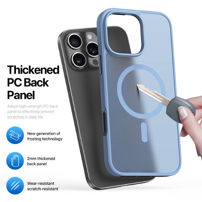 Dux Ducis - iPhone 16 Pro Hülle - TPU und PC Hardcase - MagSafe kompatibel - Yind Series - hellblau
