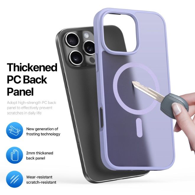 Dux Ducis - iPhone 16 Pro Hülle - TPU und PC Hardcase - MagSafe kompatibel - Yind Series - hellpurpur