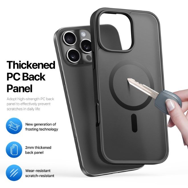 Dux Ducis - iPhone 16 Pro Max Hülle - TPU und PC Hardcase - MagSafe kompatibel - Yind Series - schwarz