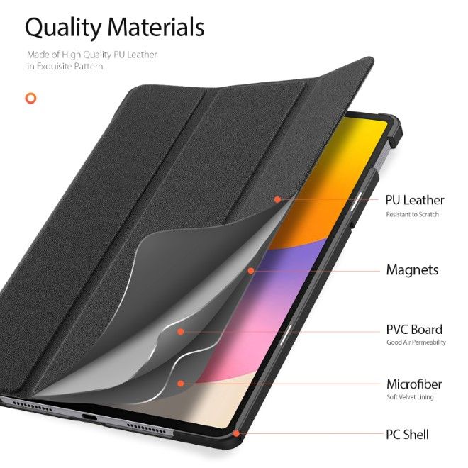 Dux Ducis - Huawei MatePad SE 11 Hülle - Leder Smart Flip Case - Domo Series - schwarz