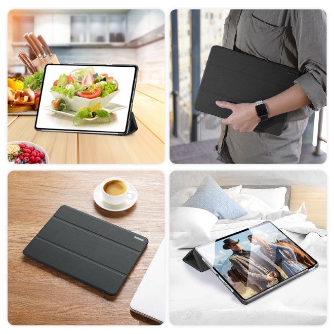 Dux Ducis - Huawei MatePad SE 11 Hülle - Leder Smart Flip Case - Domo Series - schwarz
