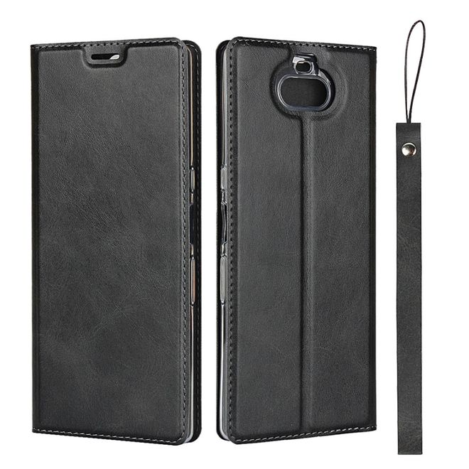 Sony Xperia 10 Plus Handy Hülle - Classic II Leder Bookcover Series - schwarz
