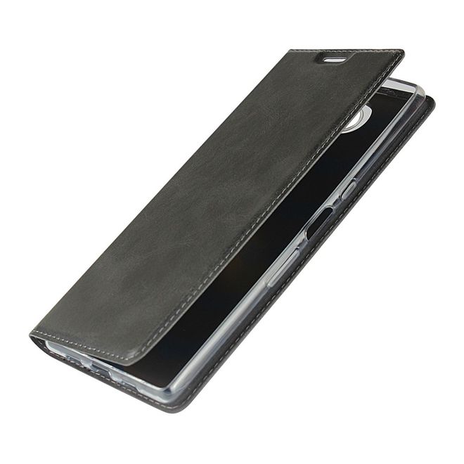 Sony Xperia 10 Plus Handy Hülle - Classic II Leder Bookcover Series - schwarz