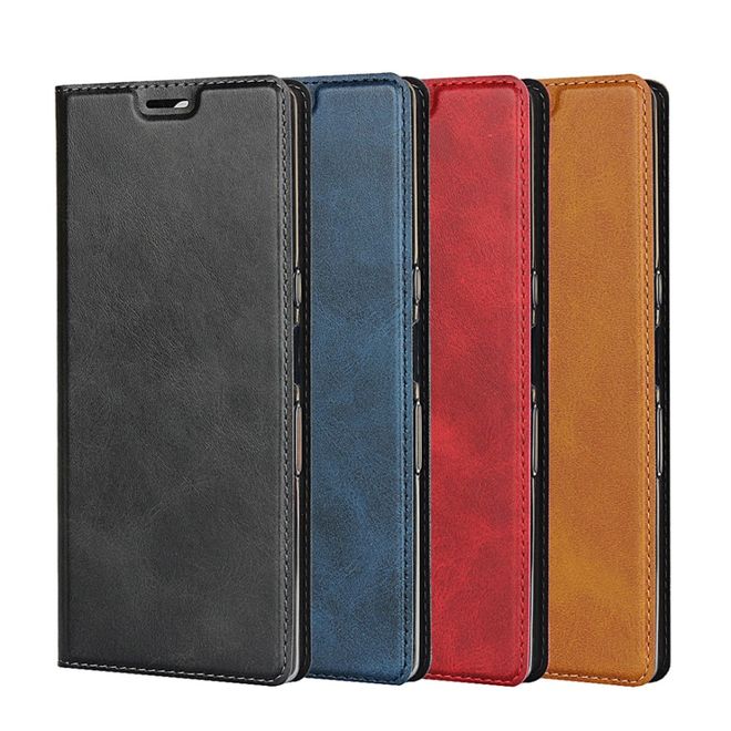 Sony Xperia 10 Plus Handy Hülle - Classic II Leder Bookcover Series - schwarz