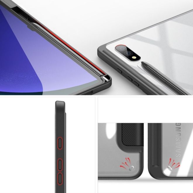 Dux Ducis - Samsung Galaxy Tab S10+ / Galaxy Tab S9+ / Galaxy Tab S9 FE+ Hülle - Leder Bookcover - Toby Series - schwarz