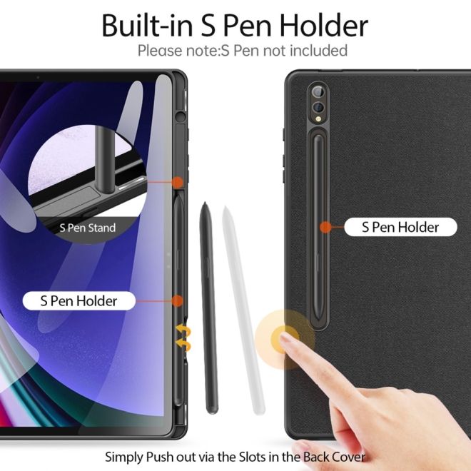 Dux Ducis - Samsung Galaxy Tab S10+ / Galaxy Tab S9+ / Galaxy Tab S9 FE+ Hülle - Leder Smart Flip Case - Domo Series - schwarz