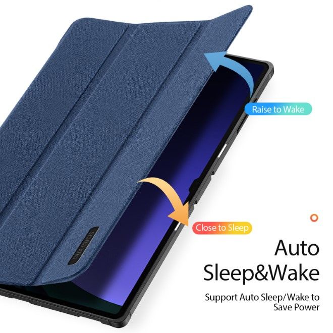 Dux Ducis - Samsung Galaxy Tab S10 Ultra / S9 Ultra / S8 Ultra Hülle - Leder Smart Flip Case - Domo Series - blau