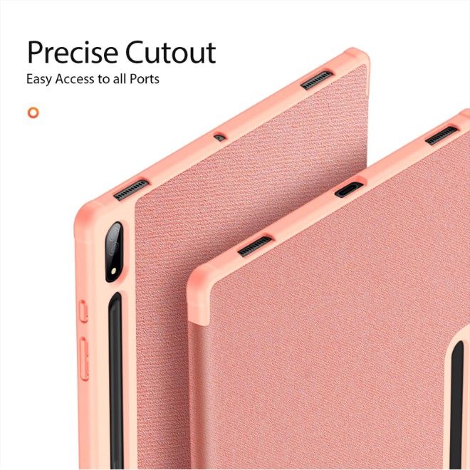 Dux Ducis - Samsung Galaxy Tab S10 Ultra / S9 Ultra / S8 Ultra Hülle - Leder Smart Flip Case - Domo Series - pink