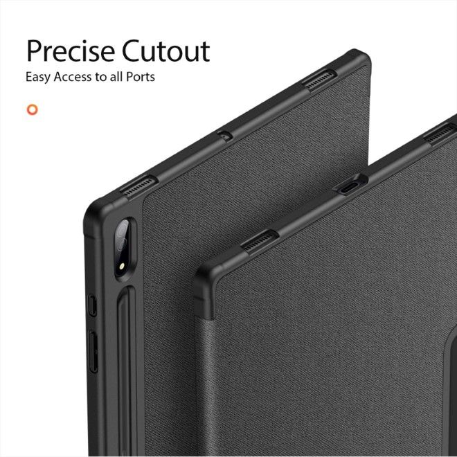 Dux Ducis - Samsung Galaxy Tab S10 Ultra / S9 Ultra / S8 Ultra Hülle - Leder Smart Flip Case - Domo Series - schwarz