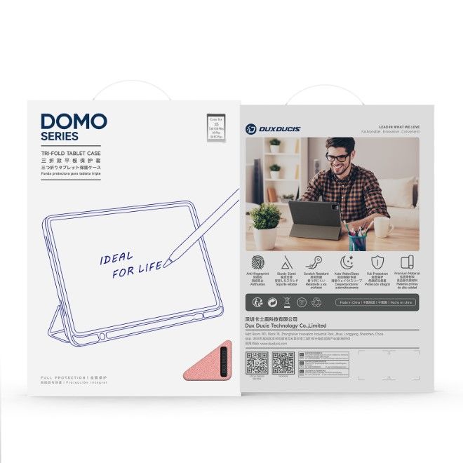 Dux Ducis - Samsung Galaxy Tab S10+ / S9+ / S9 FE+ Hülle - Leder Smart Flip Case - Domo Series - pink