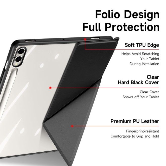 Dux Ducis - Samsung Galaxy Tab S10+ / S9+ / S9 FE+ Hülle - Leder Bookcover - Magi Series - schwarz