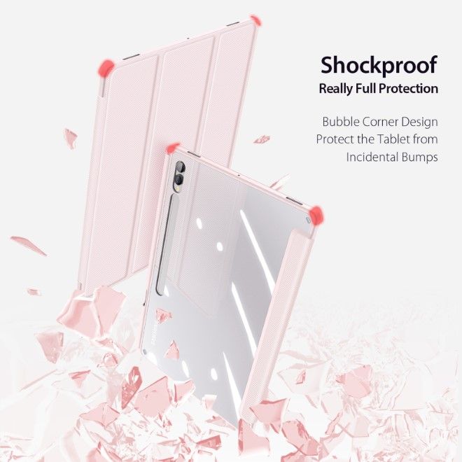 Dux Ducis - Samsung Galaxy Tab S10 Ultra / S9 Ultra / S8 Ultra Hülle - Leder Bookcover - Toby Series - pink