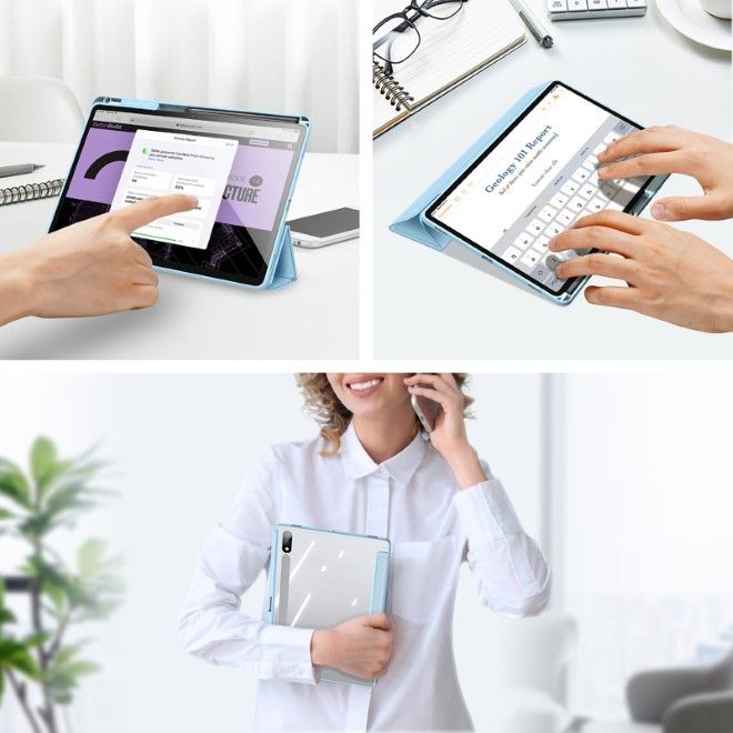 Dux Ducis - Samsung Galaxy Tab S10+ / S9+ / S9 FE+ Hülle - Leder Bookcover - Toby Series - blau