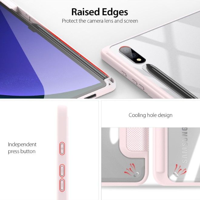 Dux Ducis - Samsung Galaxy Tab S10+ / S9+ / S9 FE+ Hülle - Leder Bookcover - Toby Series - pink