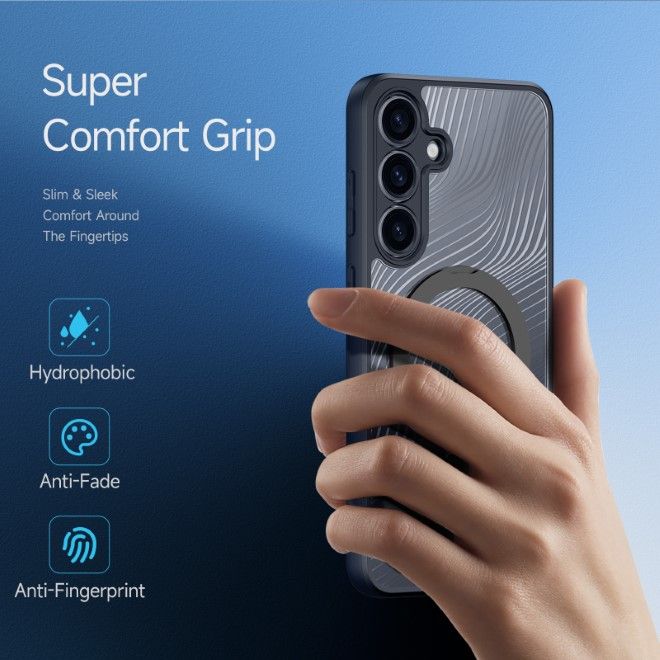 Dux Ducis - Samsung Galaxy S25 Hülle - Hardcase - MagSafe - mit Standfunktion - Aimo Mag Stand Series - schwarz