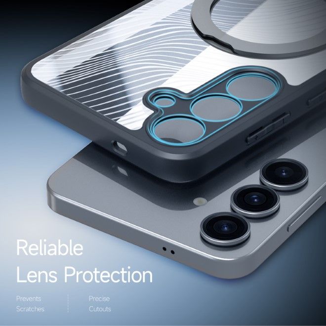 Dux Ducis - Samsung Galaxy S25 Hülle - Hardcase - MagSafe - mit Standfunktion - Aimo Mag Stand Series - schwarz