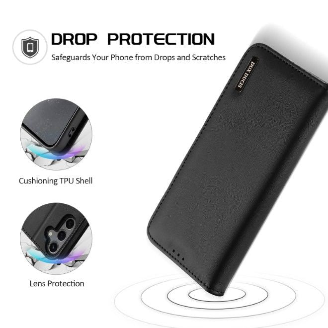 Dux Ducis - Samsung Galaxy S25 Hülle - Handy Leder Case - Hivo Series - schwarz