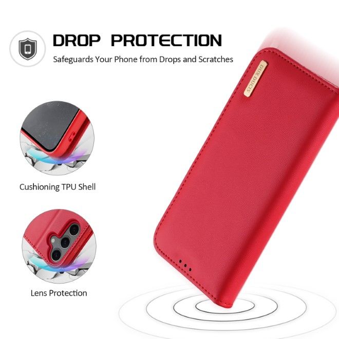 Dux Ducis - Samsung Galaxy S25+ Hülle - Handy Leder Case - Hivo Series - rot