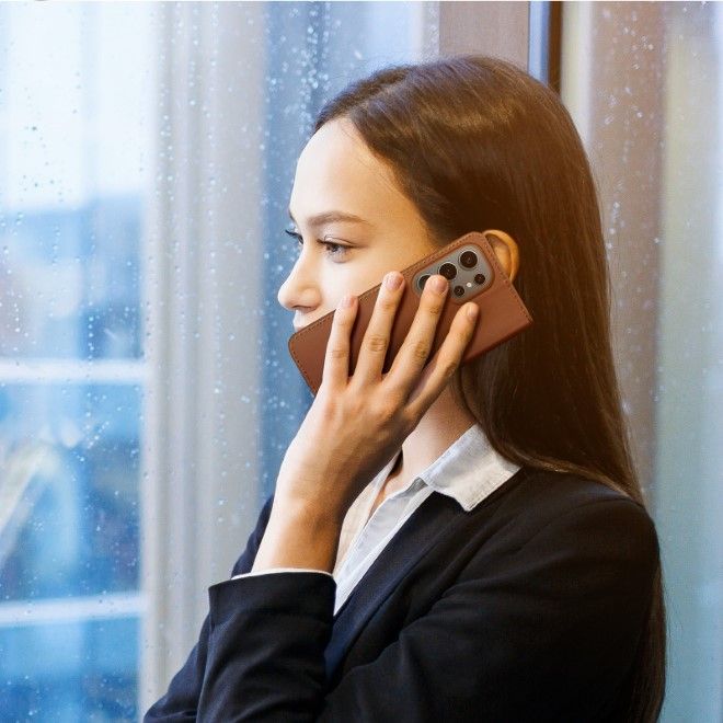 Dux Ducis - Samsung Galaxy S25 Ultra Hülle - Handy Leder Case - Hivo Series - braun