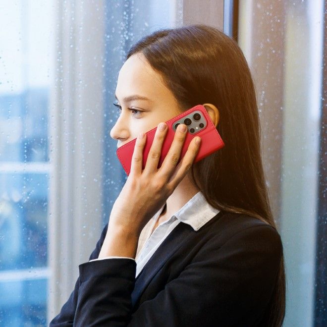 Dux Ducis - Samsung Galaxy S25 Ultra Hülle - Handy Leder Case - Hivo Series - rot