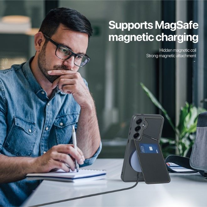 Dux Ducis - Samsung Galaxy S25 Hülle - PC und TPU Hardcase - Rafi II Mag Series - schwarz