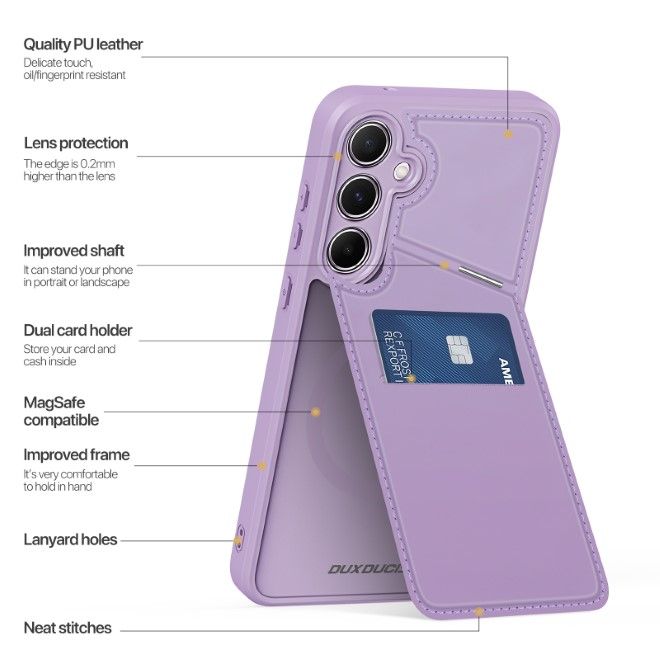 Dux Ducis - Samsung Galaxy S25 Hülle - PC und TPU Hardcase - Rafi II Mag Series - purpur