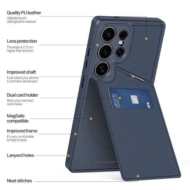 Dux Ducis - Samsung Galaxy S25 Ultra Hülle - PC und TPU Hardcase - Rafi II Mag Series - blau