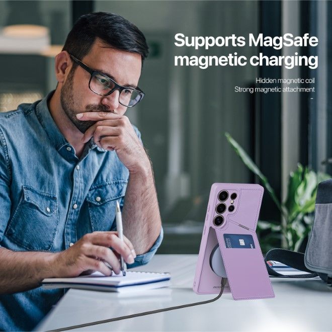 Dux Ducis - Samsung Galaxy S25 Ultra Hülle - PC und TPU Hardcase - Rafi II Mag Series - purpur