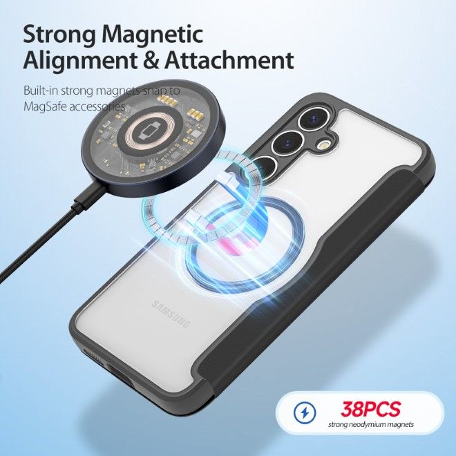 Dux Ducis - Samsung Galaxy S25 Hülle - Leder Bookcover - Skin X Pro Series - schwarz