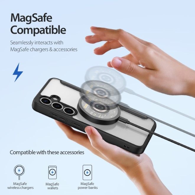 Dux Ducis - Samsung Galaxy S25+ Hülle - Leder Bookcover - Skin X Pro Series - schwarz