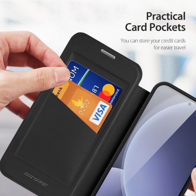 Dux Ducis - Samsung Galaxy S25+ Hülle - Leder Bookcover - Skin X Pro Series - schwarz