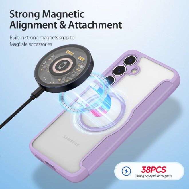 Dux Ducis - Samsung Galaxy S25+ Hülle - Leder Bookcover - Skin X Pro Series - purpur